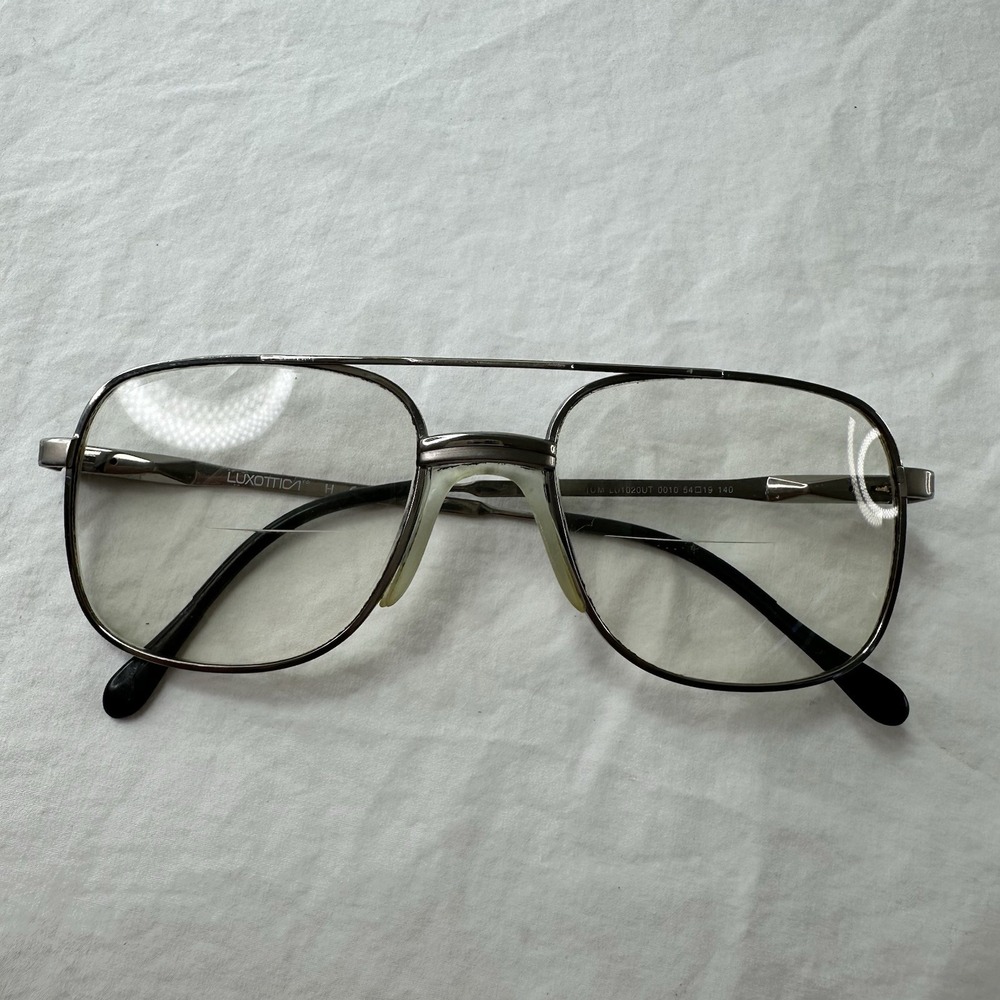 Luxottica Vintage Natural Silver Aviator Sunglasses Eye Glasses Frames 54-19 140 - Picture 2 of 14